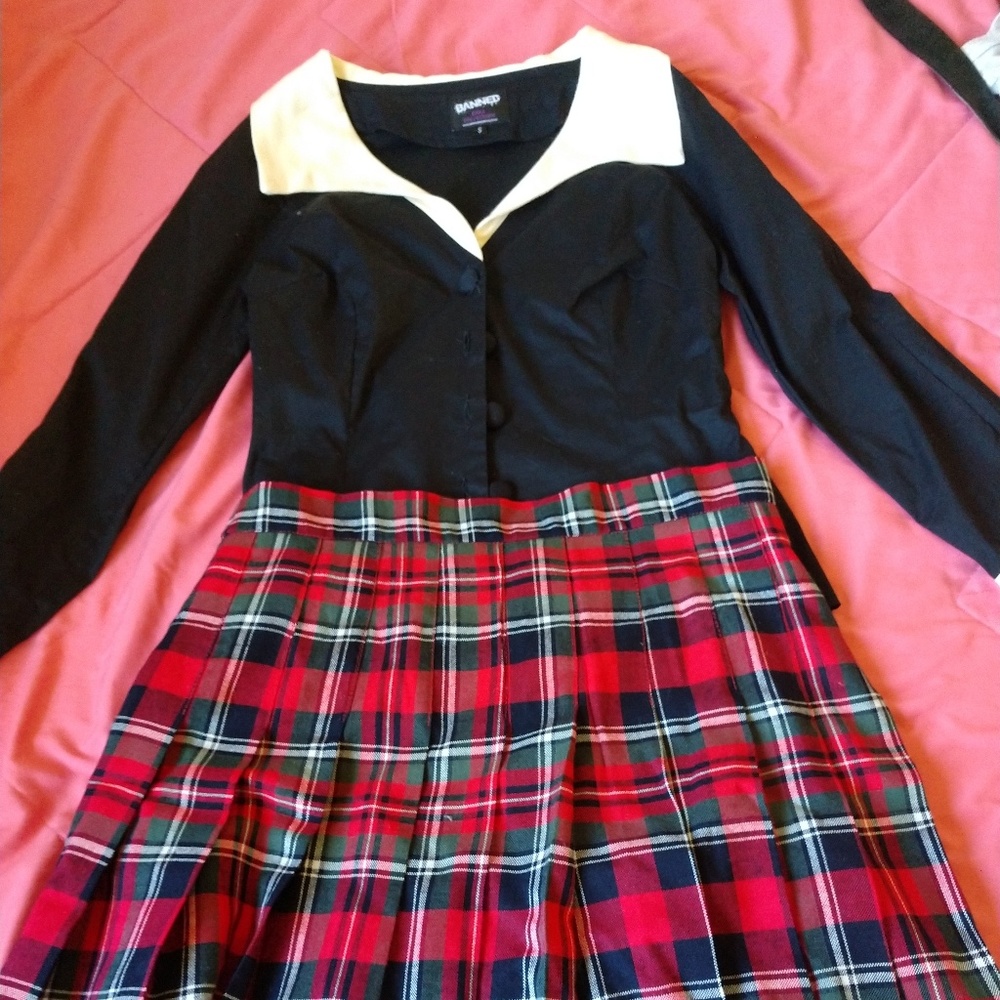 Rockabilly gothic style collar shirt long sleeve